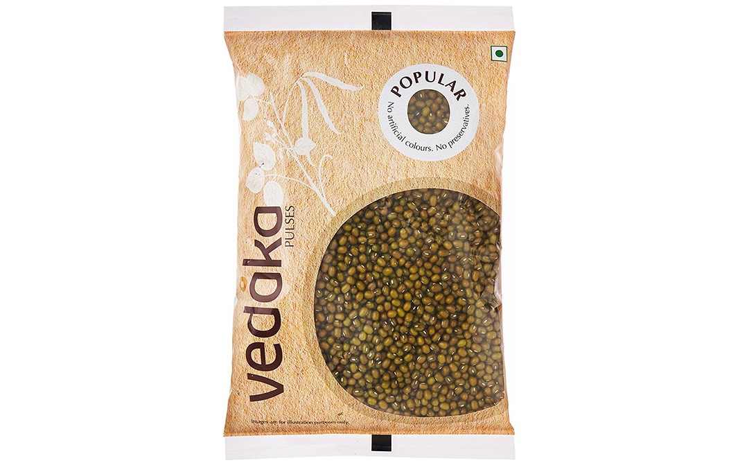 Vedaka Popular Green Moong Whole Sabut  Pack  500 grams